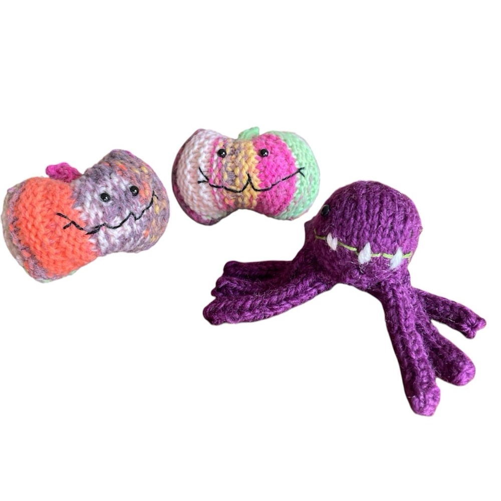 Handmade Keyrings Spider Pumpings Bag Charms Keychains Set of 3 Halloween Gifts